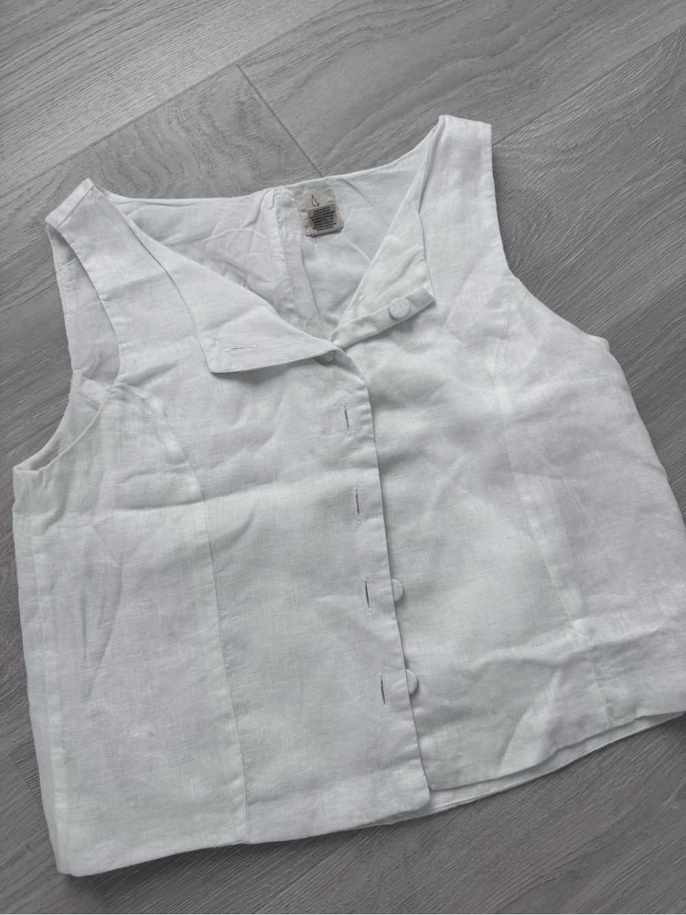 Joie White Linen Sleeveless Button-Front Camisole